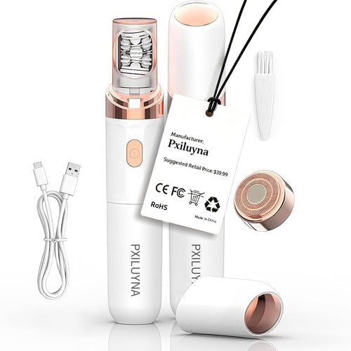 Pxiluyna Pro 3.0 Women Face Epilator - PluxyEpil 2-in-1 Gentle Root Removal for Coarse & Fine Hair,2026 New Rechargeable Lady Depiladora Electric Shaver for Face/Legs/Bikini Smooth Skin (Rose Gold)