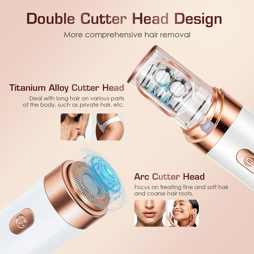 Pxiluyna Pro 3.0 Women Face Epilator - PluxyEpil 2-in-1 Gentle Root Removal for Coarse & Fine Hair,2026 New Rechargeable Lady Depiladora Electric Shaver for Face/Legs/Bikini Smooth Skin (Rose Gold)